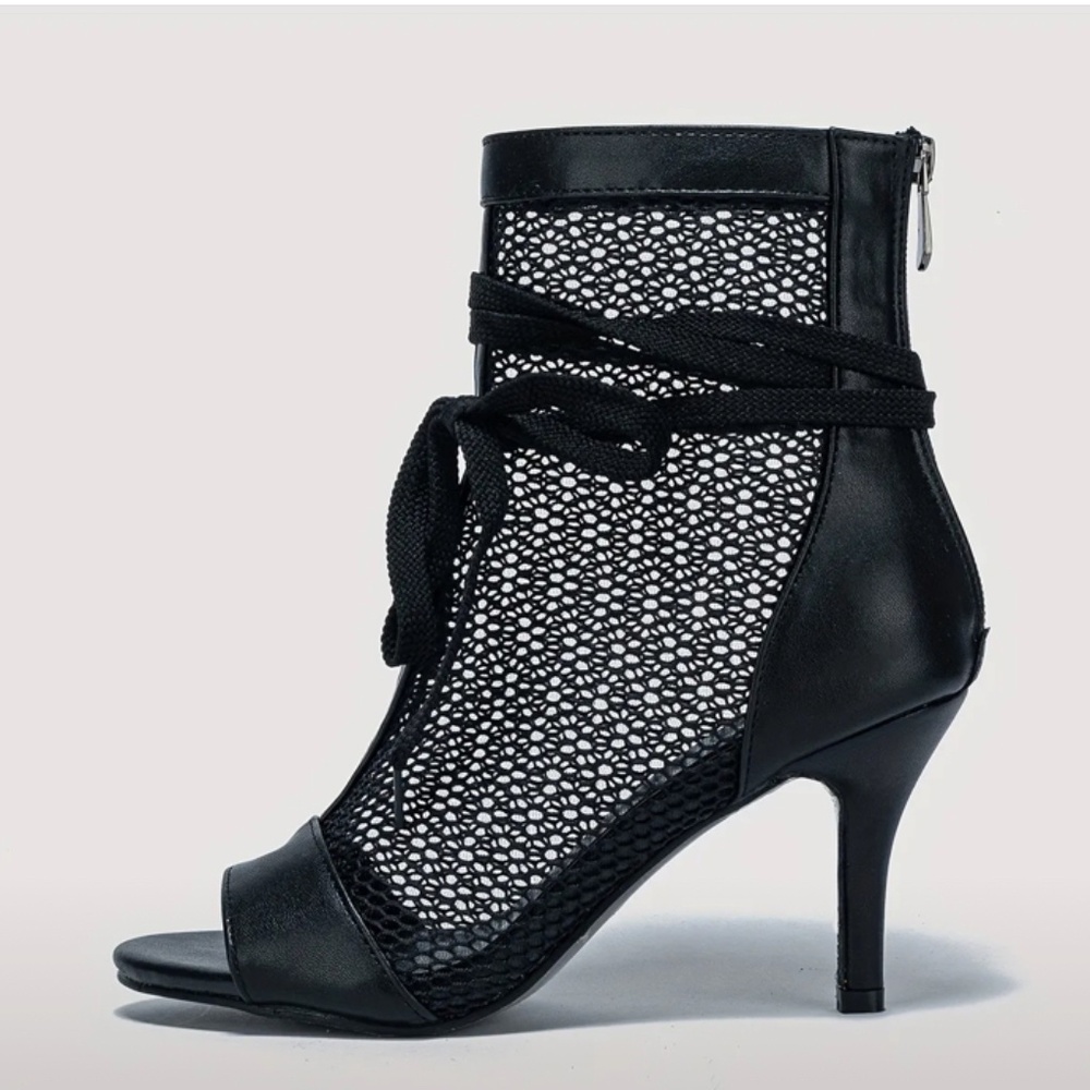 NEVER WORN - Breathable Mesh Stiletto, Open Toe Pumps